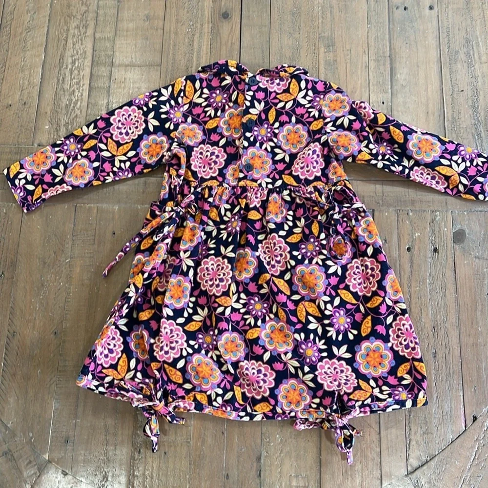 Hanna andersson retro floral corduroy dress